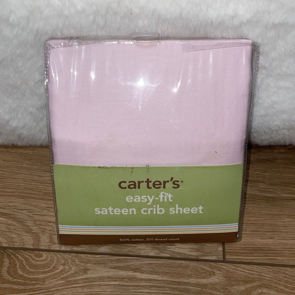 Carter’s Easy Fit Sateen Crib Sheet Pink NEW